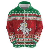 Belarus Pahonia Christmas Hoodie Belarusian Vytis Knight Xmas Pattern - Wonder Print Shop
