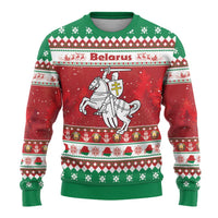 Belarus Pahonia Christmas Ugly Christmas Sweater Belarusian Vytis Knight Xmas Pattern - Wonder Print Shop