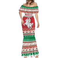 Belarus Pahonia Christmas Mermaid Dress Belarusian Vytis Knight Xmas Pattern - Wonder Print Shop