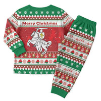 Belarus Pahonia Christmas Pajama Set Belarusian Vytis Knight Xmas Pattern - Wonder Print Shop
