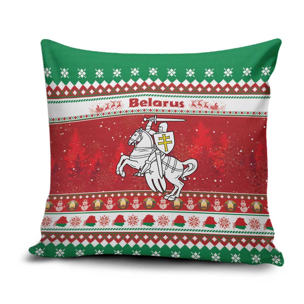 Belarus Pahonia Christmas Pillow Cover Belarusian Vytis Knight Xmas Pattern - Wonder Print Shop