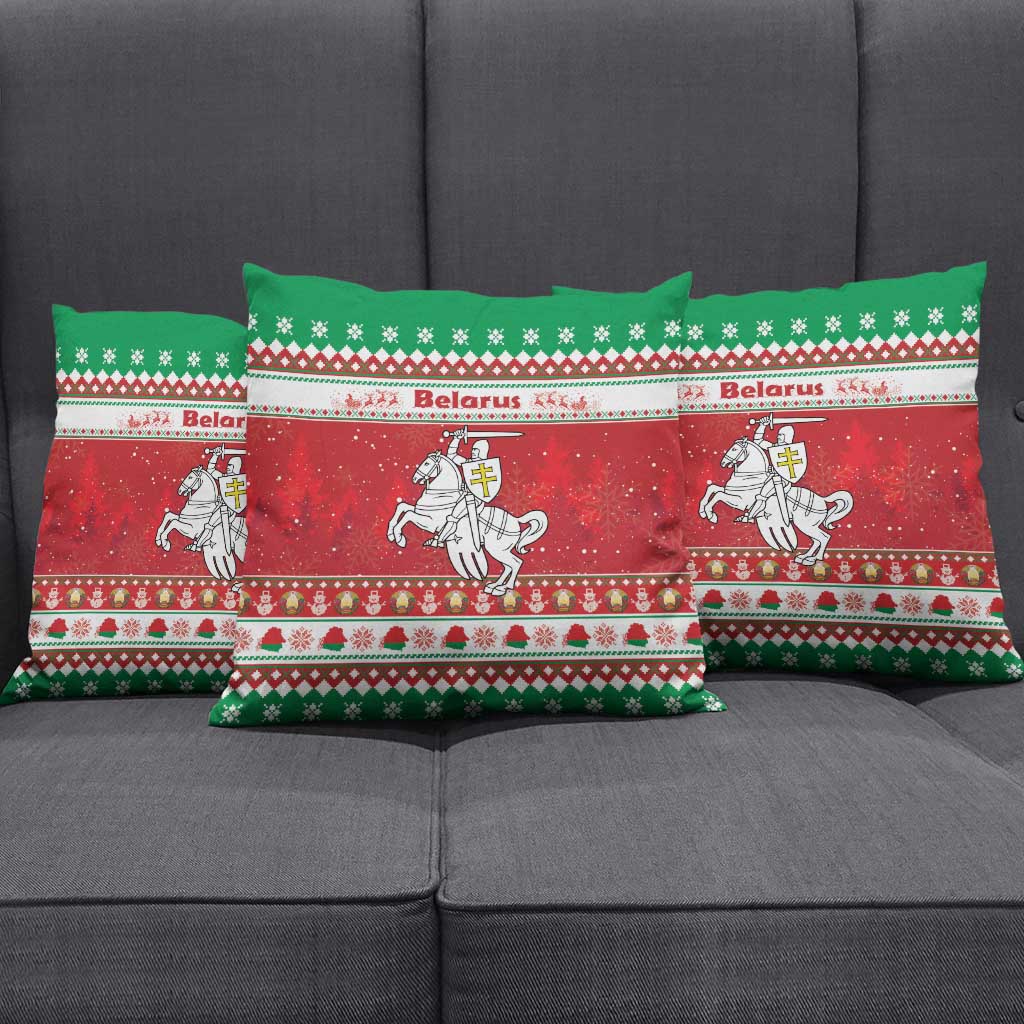 Belarus Pahonia Christmas Pillow Cover Belarusian Vytis Knight Xmas Pattern - Wonder Print Shop