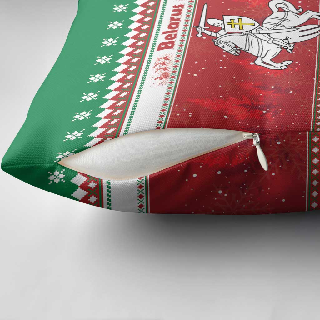 Belarus Pahonia Christmas Pillow Cover Belarusian Vytis Knight Xmas Pattern - Wonder Print Shop