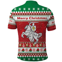 Belarus Pahonia Christmas Polo Shirt Belarusian Vytis Knight Xmas Pattern - Wonder Print Shop