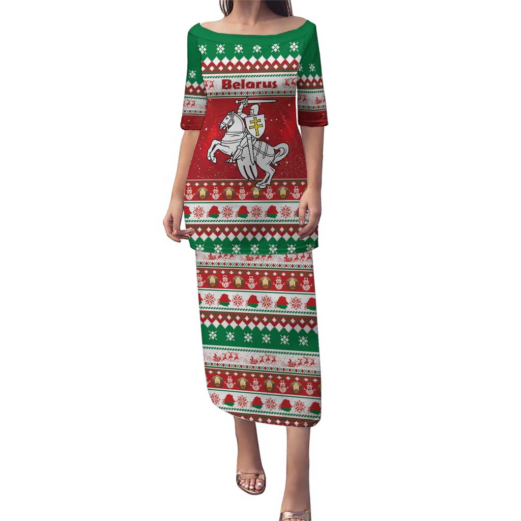 Belarus Pahonia Christmas Puletasi Belarusian Vytis Knight Xmas Pattern - Wonder Print Shop