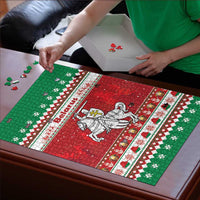 Belarus Pahonia Christmas Puzzle Belarusian Vytis Knight Xmas Pattern - Wonder Print Shop