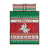 Belarus Pahonia Christmas Quilt Bed Set Belarusian Vytis Knight Xmas Pattern - Wonder Print Shop