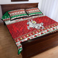 Belarus Pahonia Christmas Quilt Bed Set Belarusian Vytis Knight Xmas Pattern - Wonder Print Shop