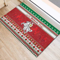 Belarus Pahonia Christmas Rubber Doormat Belarusian Vytis Knight Xmas Pattern - Wonder Print Shop