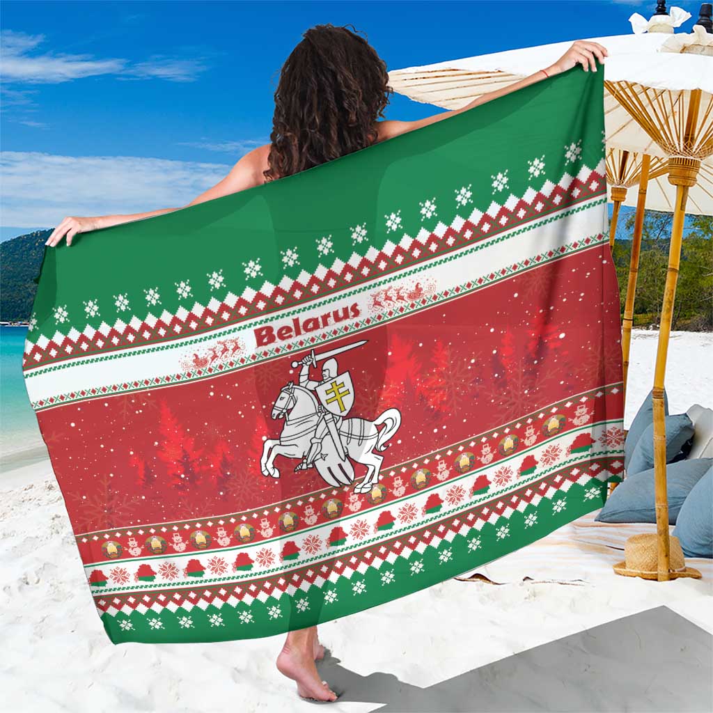 Belarus Pahonia Christmas Sarong Belarusian Vytis Knight Xmas Pattern - Wonder Print Shop