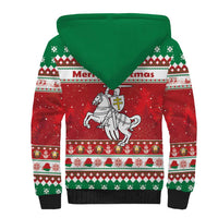 Belarus Pahonia Christmas Sherpa Hoodie Belarusian Vytis Knight Xmas Pattern - Wonder Print Shop