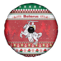 Belarus Pahonia Christmas Spare Tire Cover Belarusian Vytis Knight Xmas Pattern - Wonder Print Shop