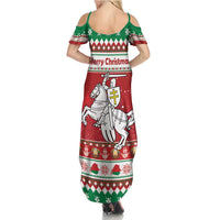 Belarus Pahonia Christmas Summer Maxi Dress Belarusian Vytis Knight Xmas Pattern - Wonder Print Shop