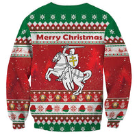 Belarus Pahonia Christmas Sweatshirt Belarusian Vytis Knight Xmas Pattern - Wonder Print Shop