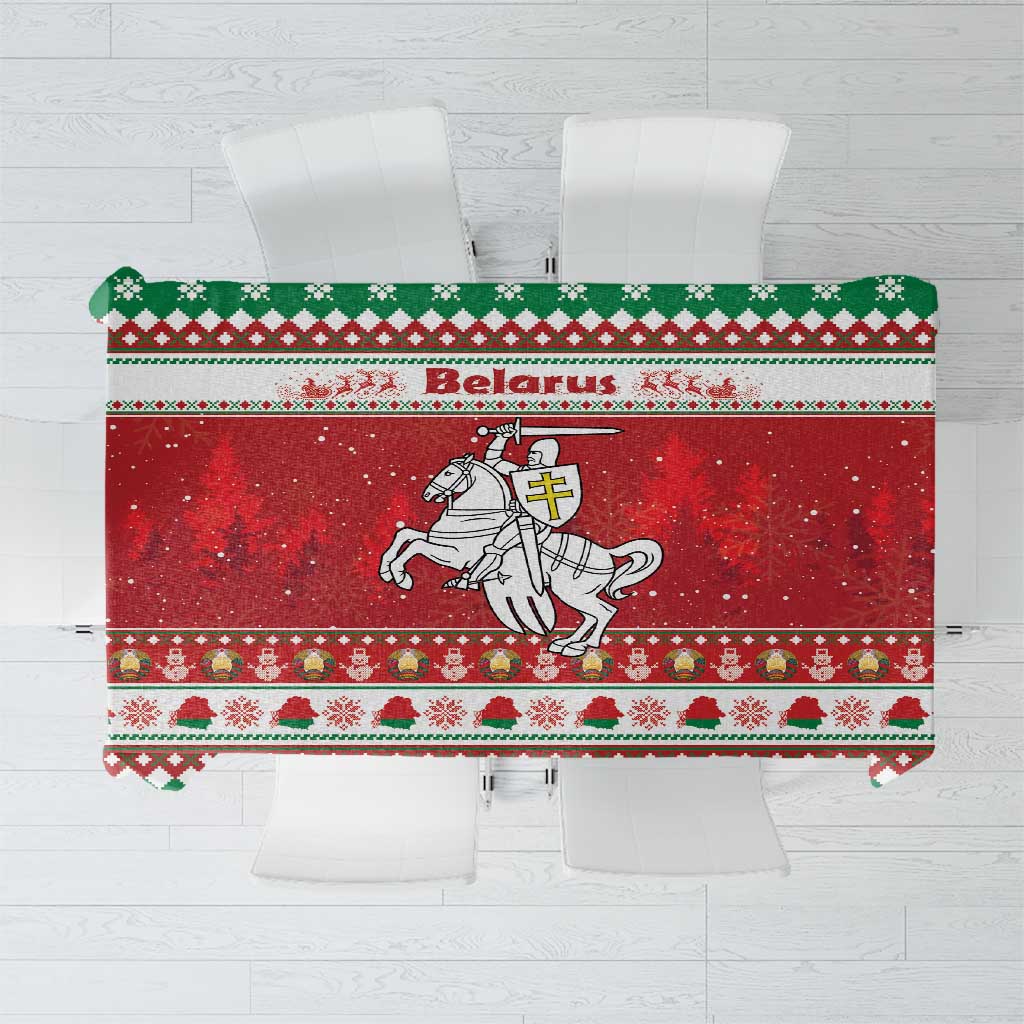 Belarus Pahonia Christmas Tablecloth Belarusian Vytis Knight Xmas Pattern - Wonder Print Shop