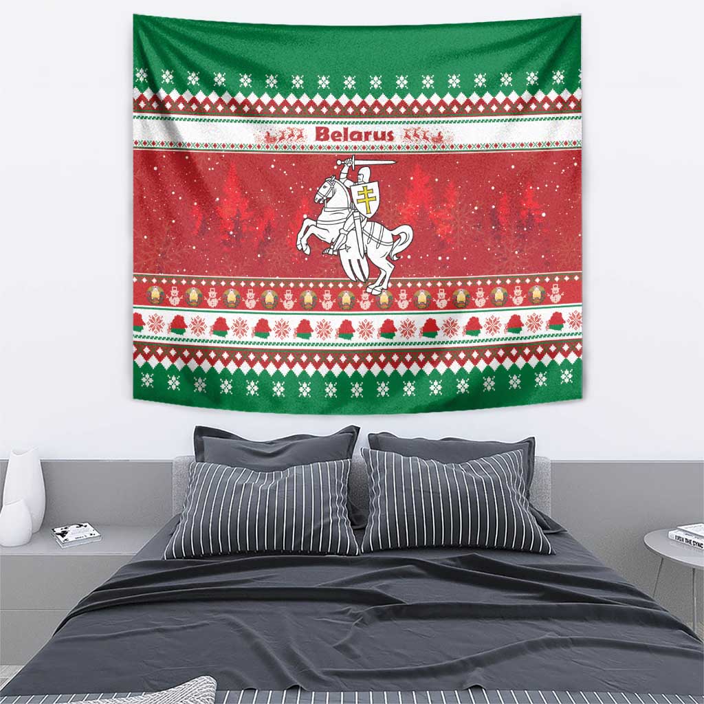 Belarus Pahonia Christmas Tapestry Belarusian Vytis Knight Xmas Pattern - Wonder Print Shop