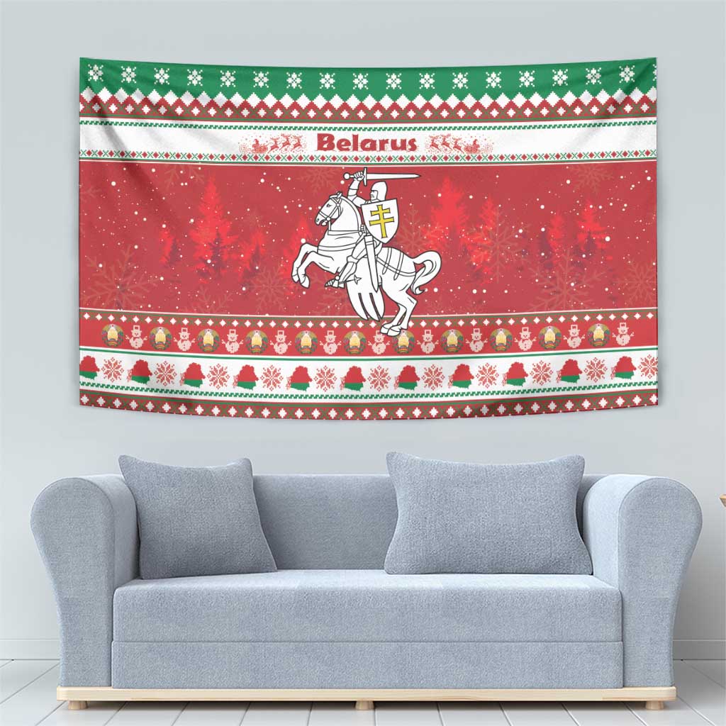 Belarus Pahonia Christmas Tapestry Belarusian Vytis Knight Xmas Pattern - Wonder Print Shop