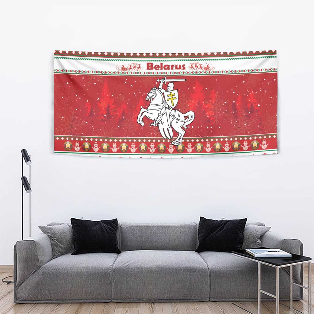 Belarus Pahonia Christmas Tapestry Belarusian Vytis Knight Xmas Pattern - Wonder Print Shop