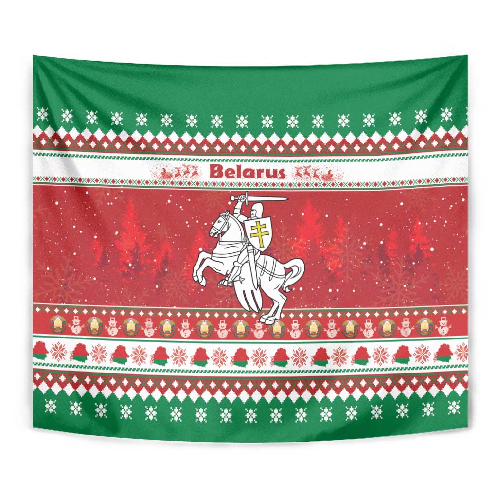 Belarus Pahonia Christmas Tapestry Belarusian Vytis Knight Xmas Pattern - Wonder Print Shop
