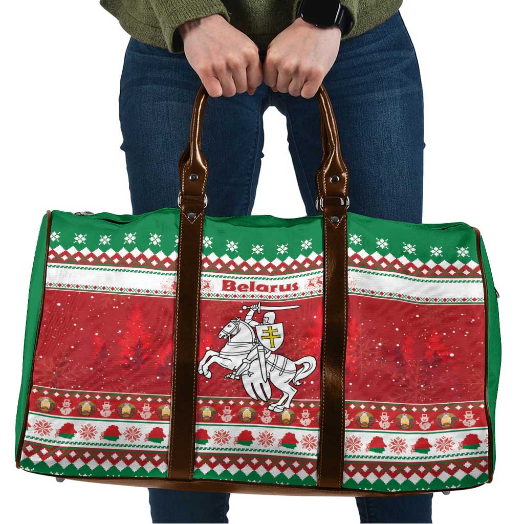 Belarus Pahonia Christmas Travel Bag Belarusian Vytis Knight Xmas Pattern - Wonder Print Shop