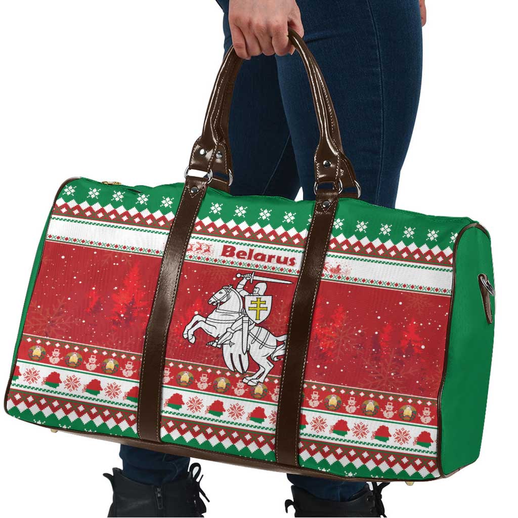Belarus Pahonia Christmas Travel Bag Belarusian Vytis Knight Xmas Pattern - Wonder Print Shop