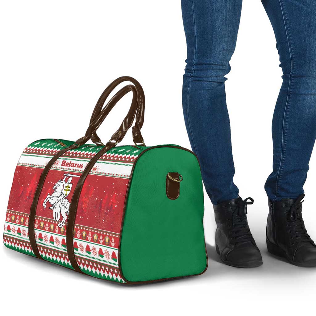Belarus Pahonia Christmas Travel Bag Belarusian Vytis Knight Xmas Pattern - Wonder Print Shop