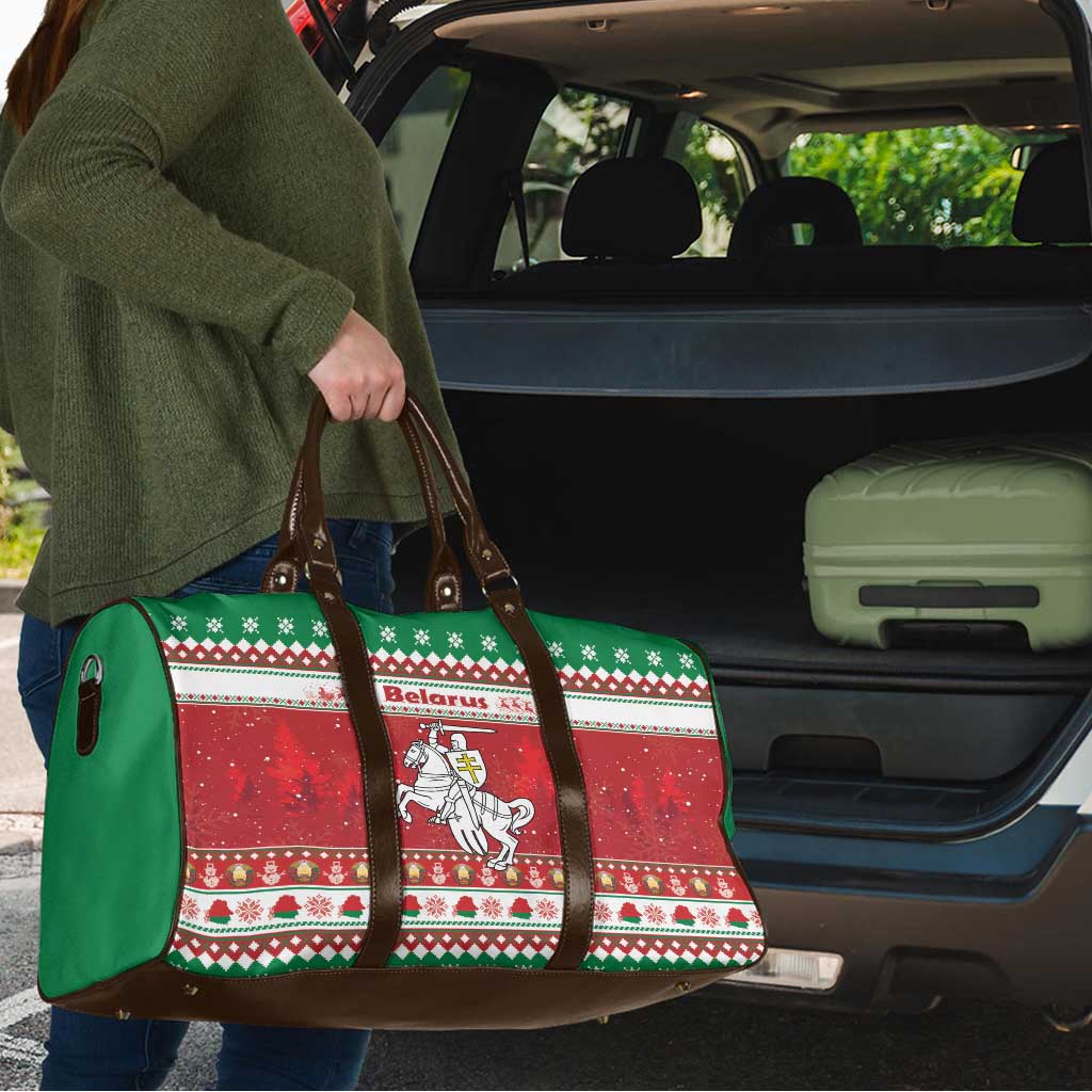Belarus Pahonia Christmas Travel Bag Belarusian Vytis Knight Xmas Pattern - Wonder Print Shop