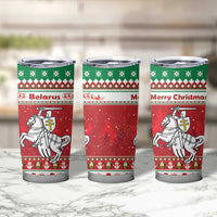 Belarus Pahonia Christmas Tumbler Cup Belarusian Vytis Knight Xmas Pattern - Wonder Print Shop