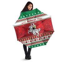 Belarus Pahonia Christmas Umbrella Belarusian Vytis Knight Xmas Pattern - Wonder Print Shop