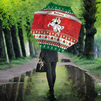 Belarus Pahonia Christmas Umbrella Belarusian Vytis Knight Xmas Pattern - Wonder Print Shop