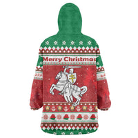 Belarus Pahonia Christmas Wearable Blanket Hoodie Belarusian Vytis Knight Xmas Pattern - Wonder Print Shop