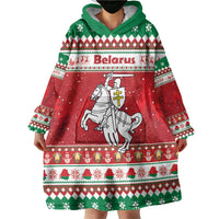 Belarus Pahonia Christmas Wearable Blanket Hoodie Belarusian Vytis Knight Xmas Pattern - Wonder Print Shop