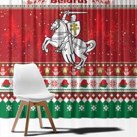 Belarus Pahonia Christmas Window Curtain Belarusian Vytis Knight Xmas Pattern - Wonder Print Shop