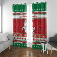 Belarus Pahonia Christmas Window Curtain Belarusian Vytis Knight Xmas Pattern - Wonder Print Shop