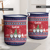 Norway Nisse Christmas Laundry Basket God Jul Norwegian Christmas Pattern - Wonder Print Shop
