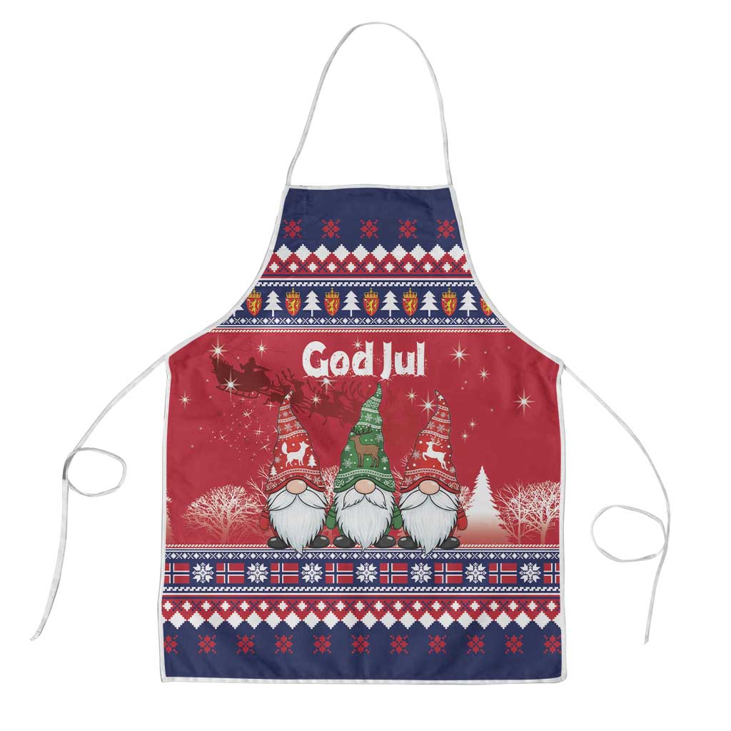 Norway Nisse Christmas Apron God Jul Norwegian Christmas Pattern - Wonder Print Shop