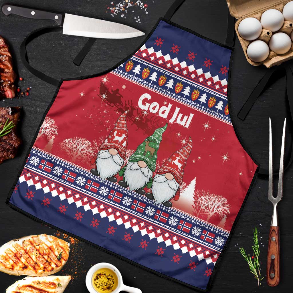 Norway Nisse Christmas Apron God Jul Norwegian Christmas Pattern - Wonder Print Shop