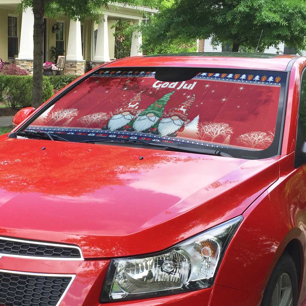 Norway Nisse Christmas Auto Sun Shade God Jul Norwegian Christmas Pattern - Wonder Print Shop