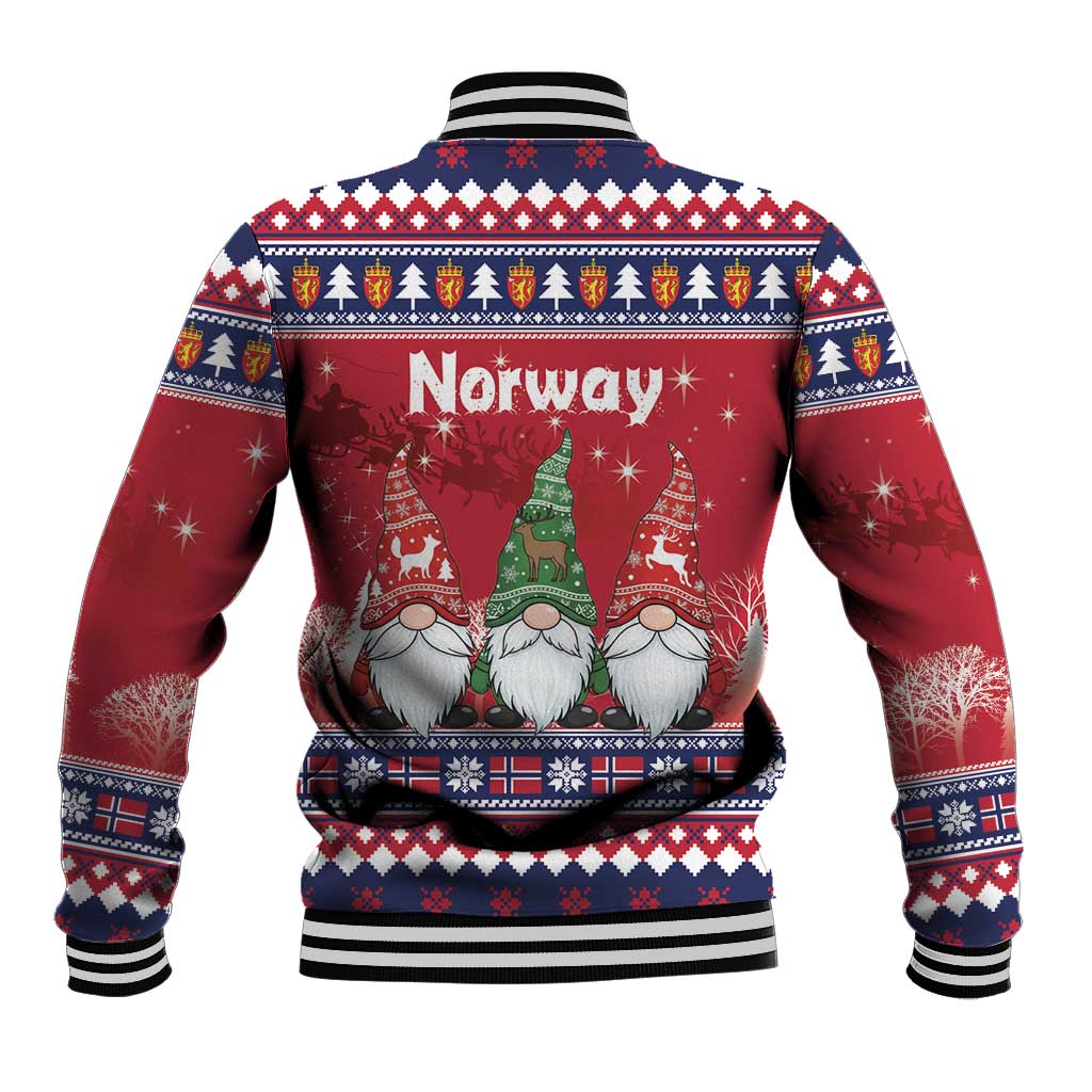 Norway Nisse Christmas Baseball Jacket God Jul Norwegian Christmas Pattern - Wonder Print Shop