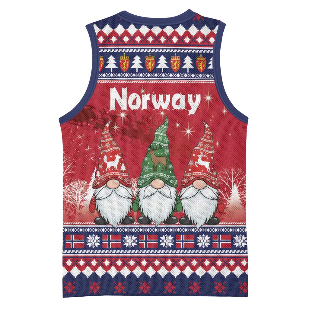 Norway Nisse Christmas Basketball Jersey God Jul Norwegian Christmas Pattern - Wonder Print Shop