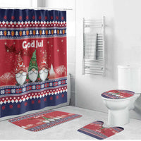 Norway Nisse Christmas Bathroom Set God Jul Norwegian Christmas Pattern - Wonder Print Shop