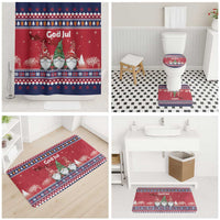 Norway Nisse Christmas Bathroom Set God Jul Norwegian Christmas Pattern - Wonder Print Shop