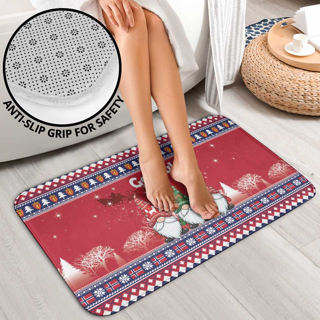 Norway Nisse Christmas Bathroom Set God Jul Norwegian Christmas Pattern - Wonder Print Shop