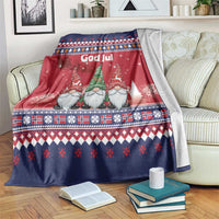 Norway Nisse Christmas Blanket God Jul Norwegian Christmas Pattern - Wonder Print Shop
