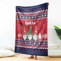 Norway Nisse Christmas Blanket God Jul Norwegian Christmas Pattern - Wonder Print Shop