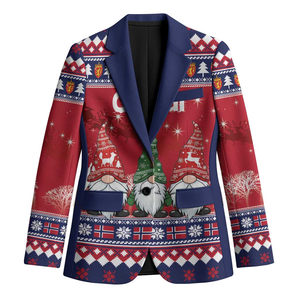 Norway Nisse Christmas Blazer God Jul Norwegian Christmas Pattern - Wonder Print Shop