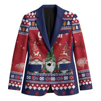 Norway Nisse Christmas Blazer God Jul Norwegian Christmas Pattern - Wonder Print Shop