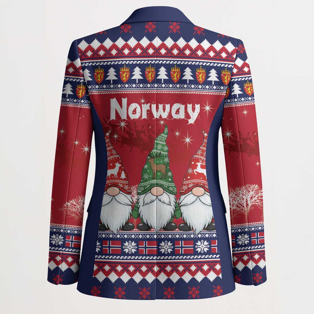 Norway Nisse Christmas Blazer God Jul Norwegian Christmas Pattern - Wonder Print Shop