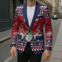 Norway Nisse Christmas Blazer God Jul Norwegian Christmas Pattern - Wonder Print Shop