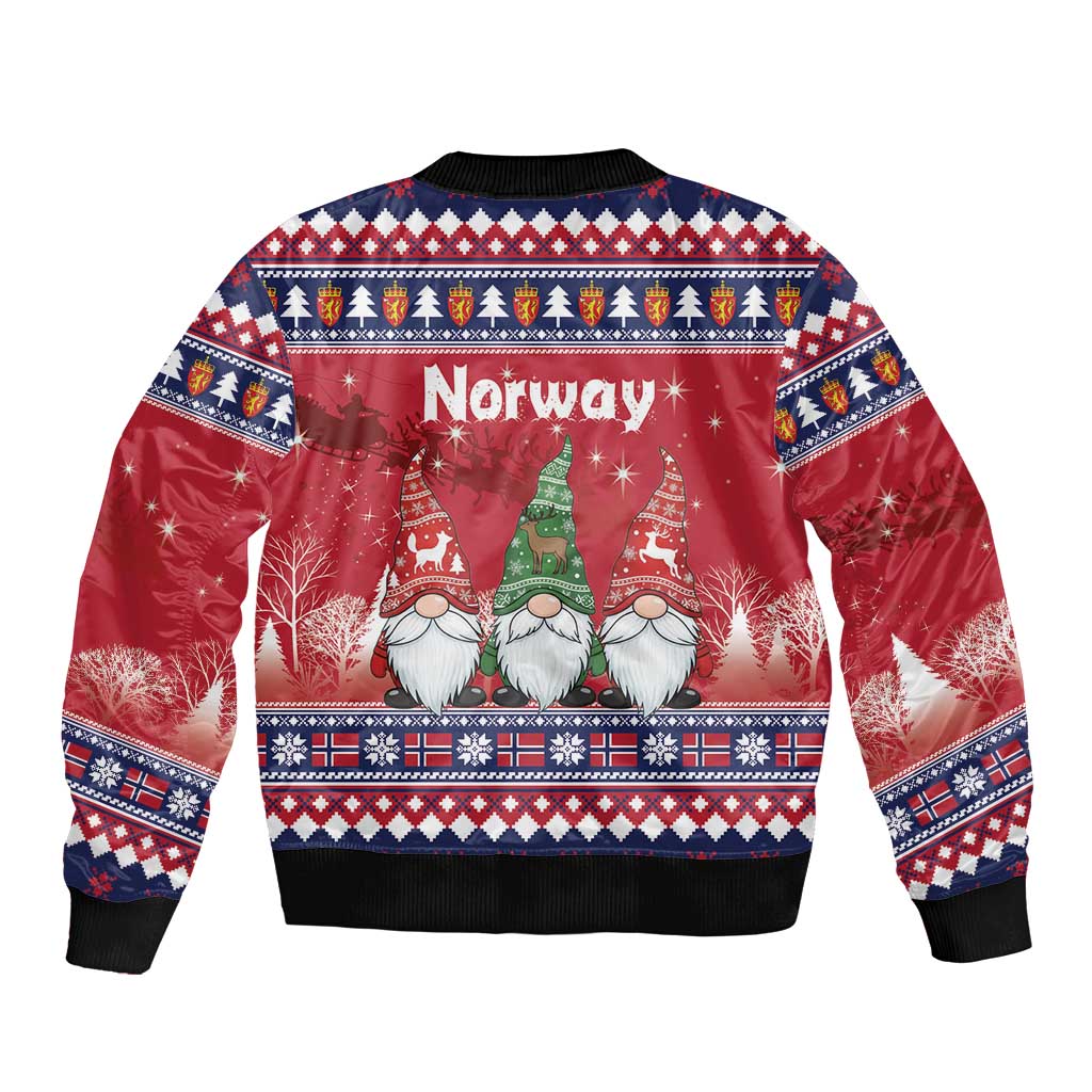 Norway Nisse Christmas Bomber Jacket God Jul Norwegian Christmas Pattern - Wonder Print Shop